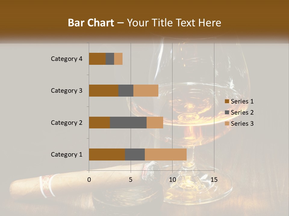 A Glass Of Wine And A Cigar On A Table PowerPoint Template