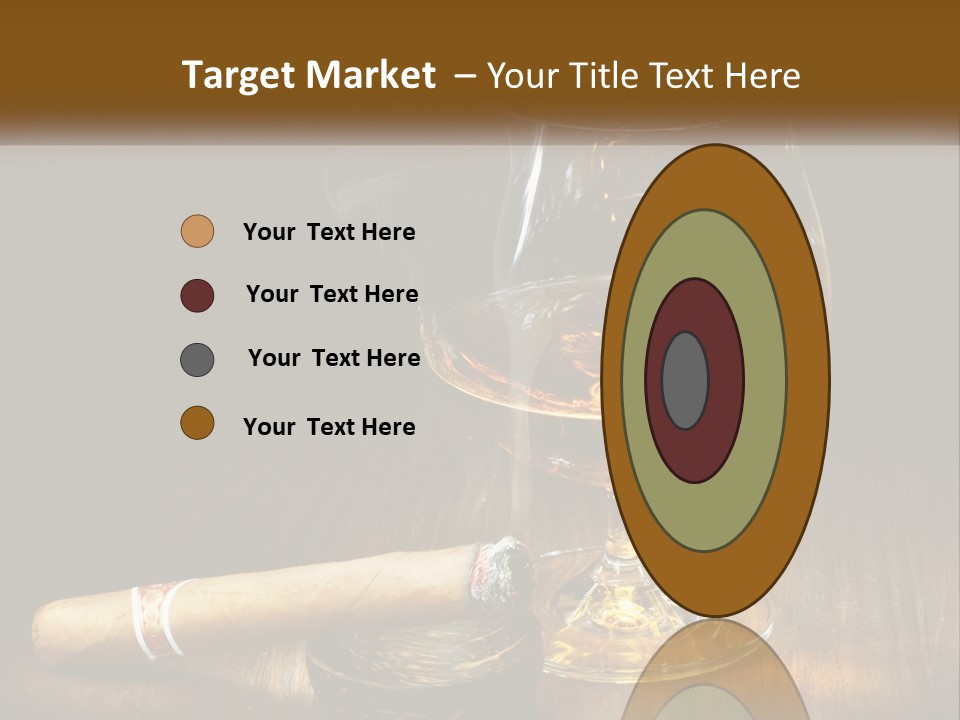 A Glass Of Wine And A Cigar On A Table PowerPoint Template
