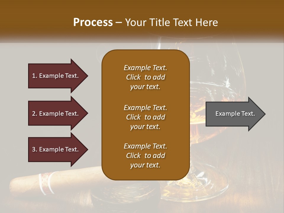 A Glass Of Wine And A Cigar On A Table PowerPoint Template