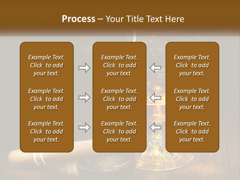 A Glass Of Wine And A Cigar On A Table PowerPoint Template