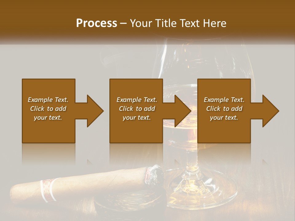 A Glass Of Wine And A Cigar On A Table PowerPoint Template