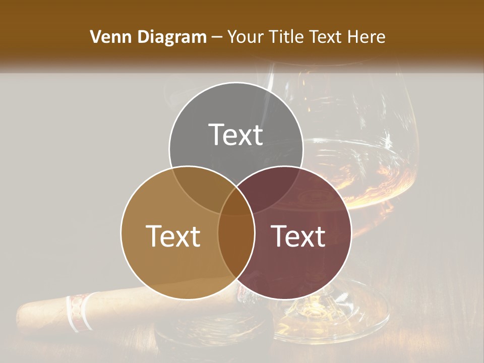 A Glass Of Wine And A Cigar On A Table PowerPoint Template
