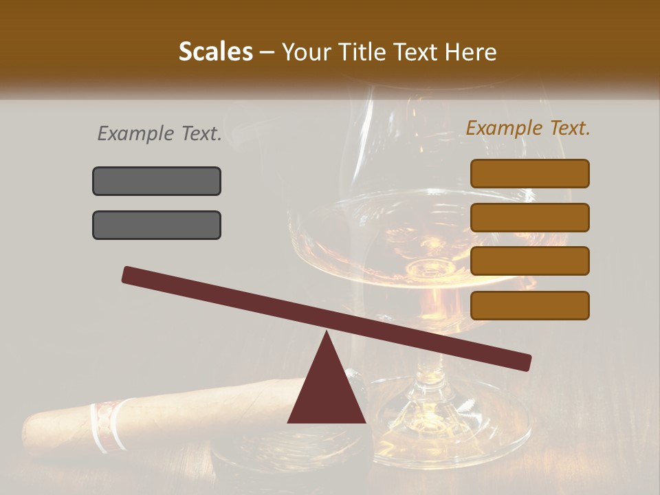 A Glass Of Wine And A Cigar On A Table PowerPoint Template