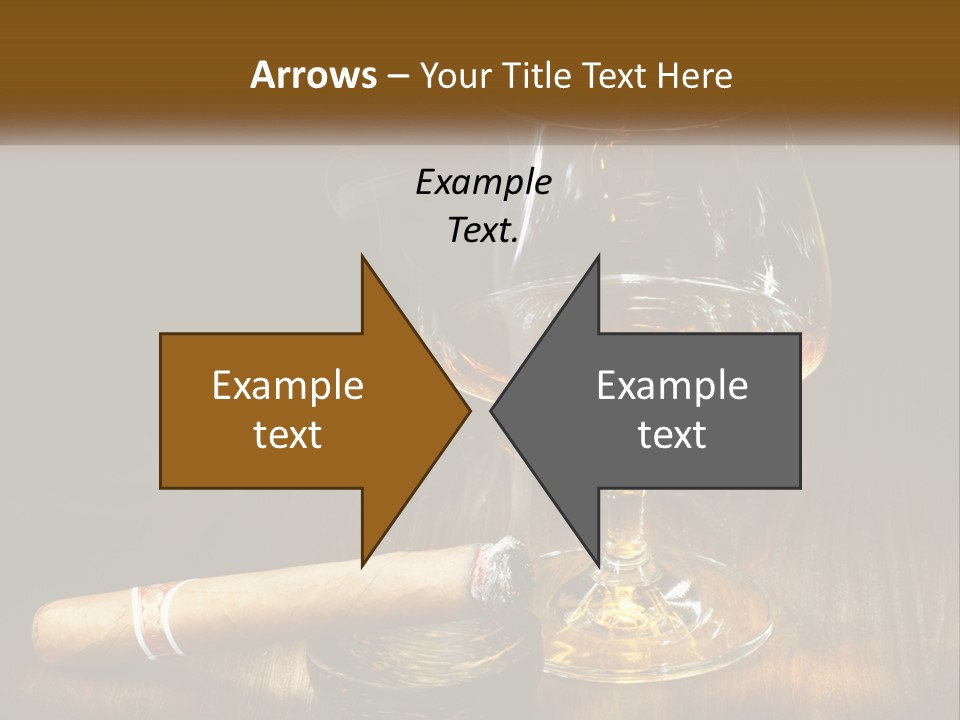 A Glass Of Wine And A Cigar On A Table PowerPoint Template