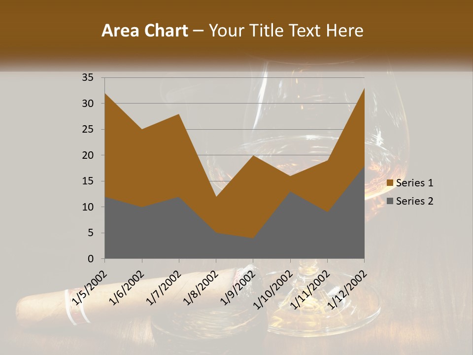 A Glass Of Wine And A Cigar On A Table PowerPoint Template