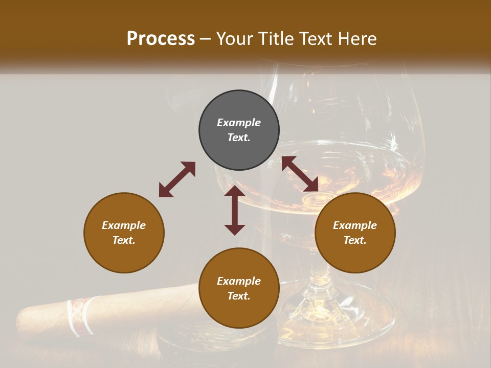 A Glass Of Wine And A Cigar On A Table PowerPoint Template