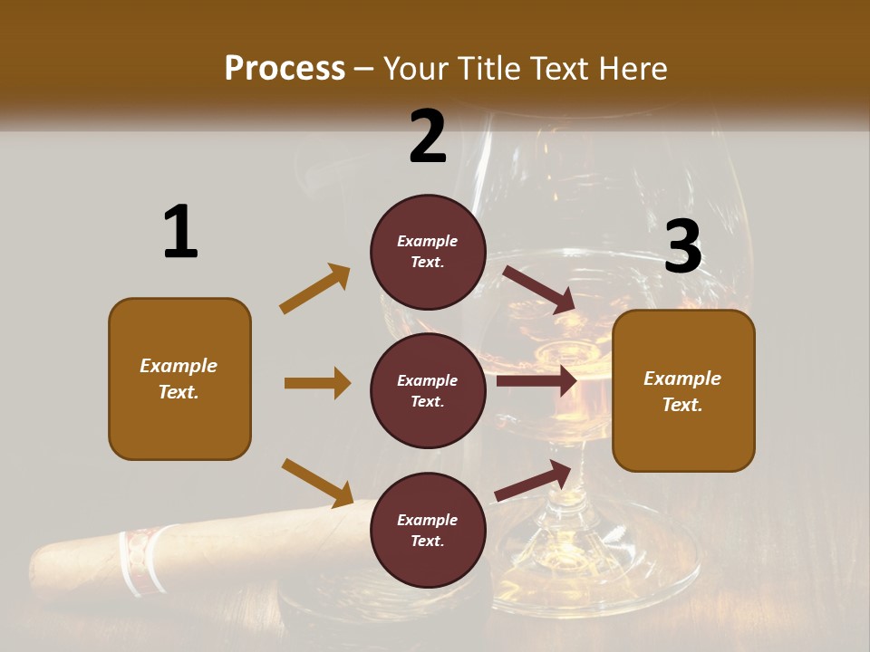 A Glass Of Wine And A Cigar On A Table PowerPoint Template
