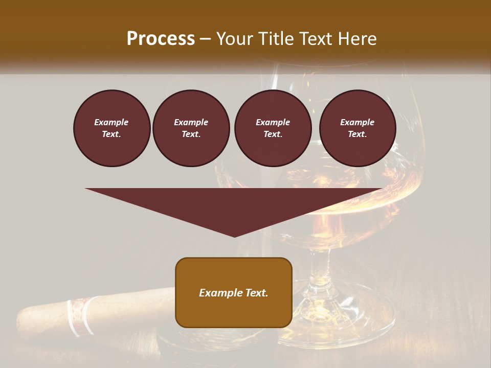 A Glass Of Wine And A Cigar On A Table PowerPoint Template