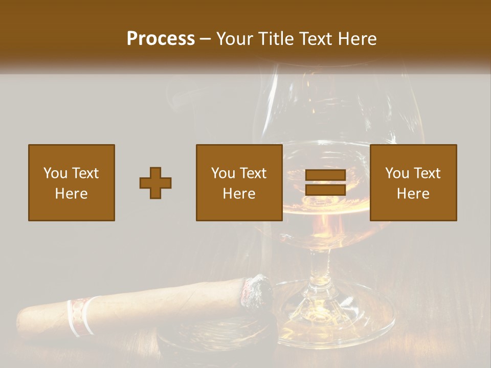 A Glass Of Wine And A Cigar On A Table PowerPoint Template