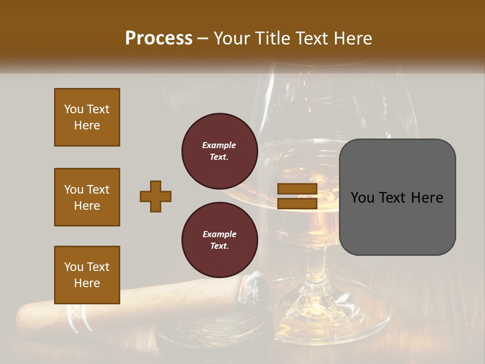 A Glass Of Wine And A Cigar On A Table PowerPoint Template