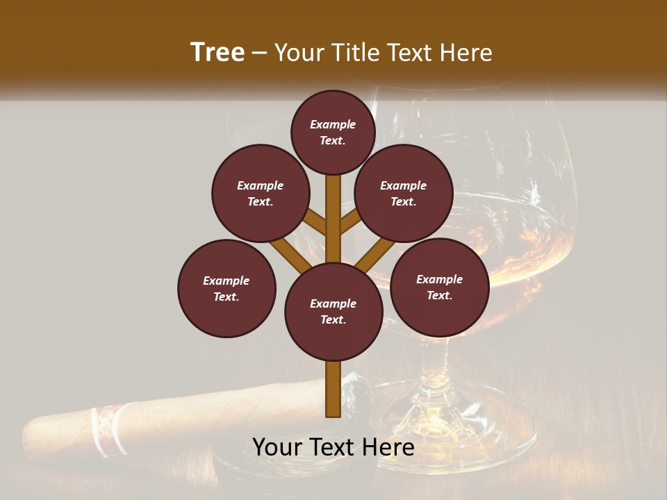 A Glass Of Wine And A Cigar On A Table PowerPoint Template