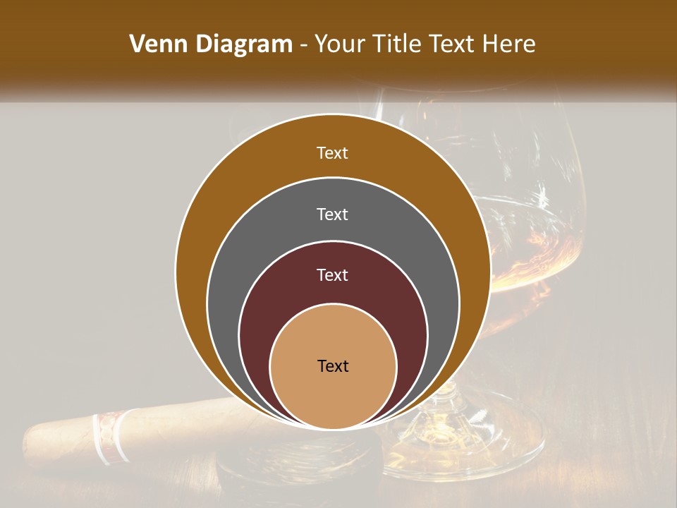 A Glass Of Wine And A Cigar On A Table PowerPoint Template