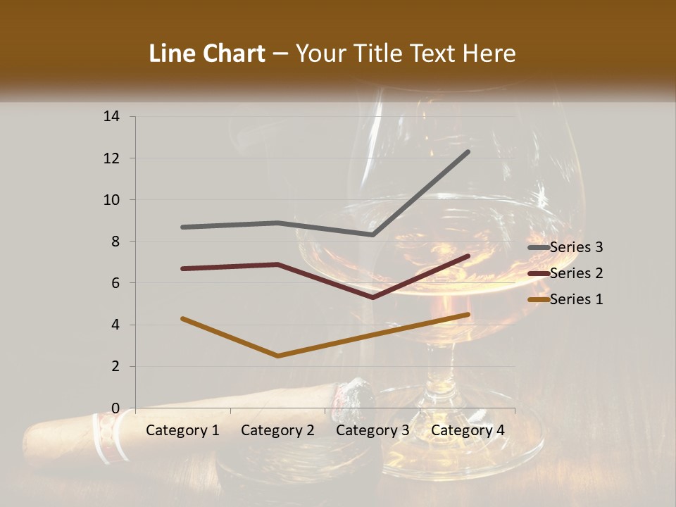 A Glass Of Wine And A Cigar On A Table PowerPoint Template