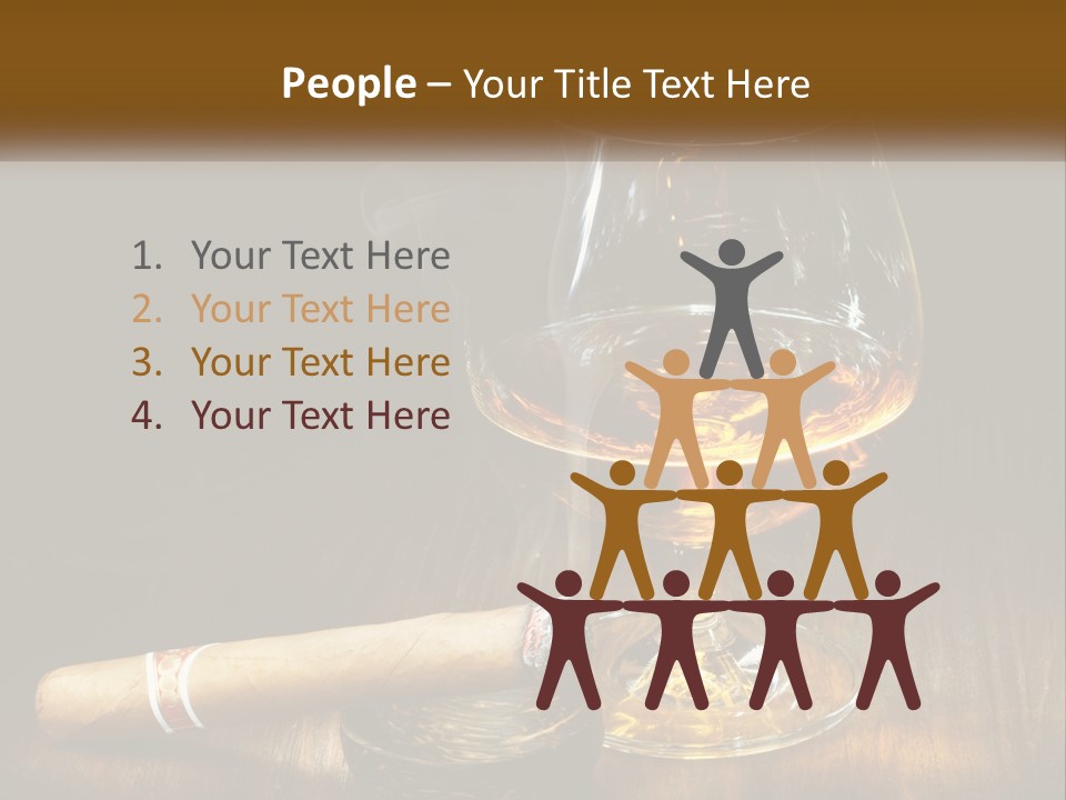 A Glass Of Wine And A Cigar On A Table PowerPoint Template