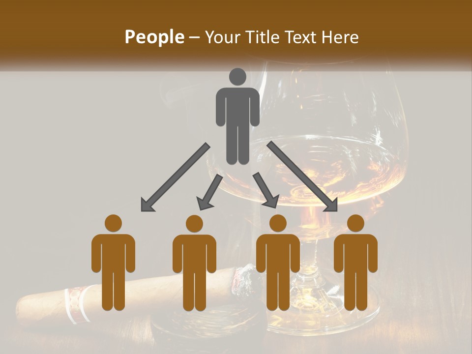 A Glass Of Wine And A Cigar On A Table PowerPoint Template