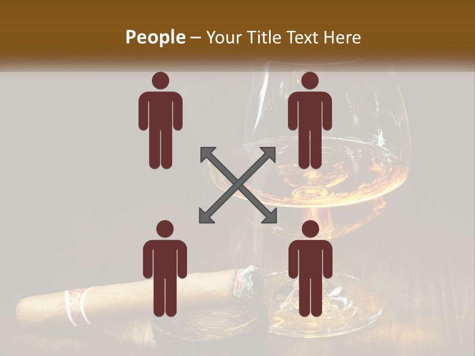 A Glass Of Wine And A Cigar On A Table PowerPoint Template