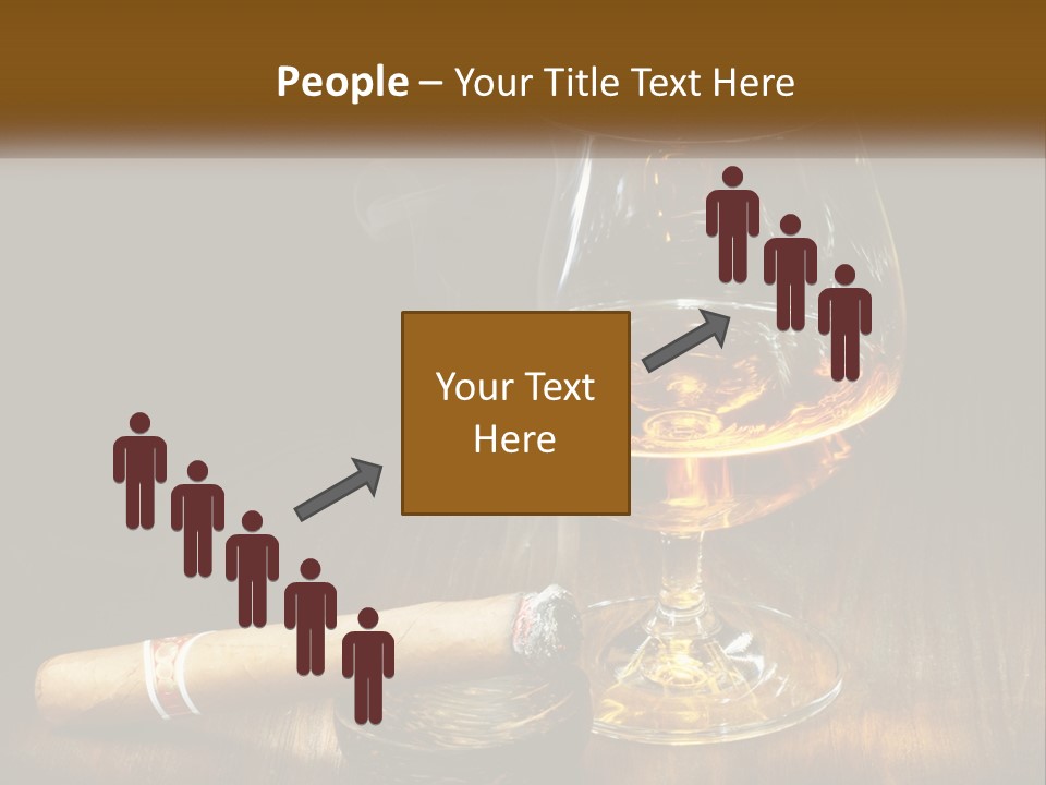 A Glass Of Wine And A Cigar On A Table PowerPoint Template