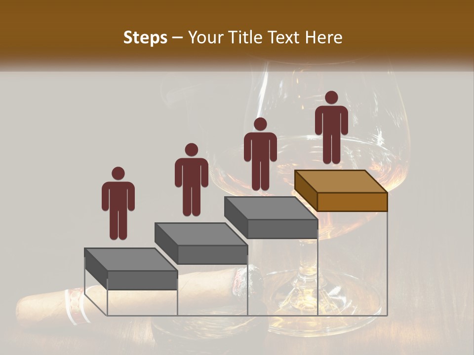 A Glass Of Wine And A Cigar On A Table PowerPoint Template