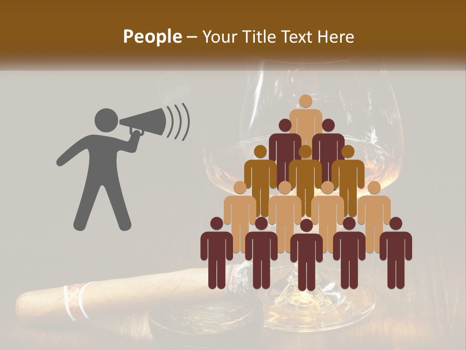 A Glass Of Wine And A Cigar On A Table PowerPoint Template