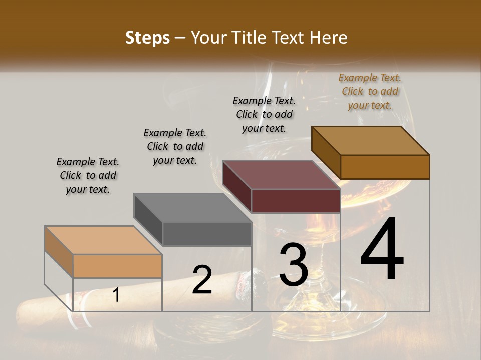 A Glass Of Wine And A Cigar On A Table PowerPoint Template