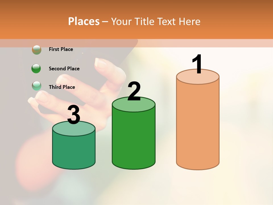 A Woman Holding A Cell Phone In Her Hand PowerPoint Template