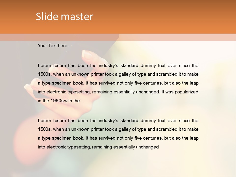 A Woman Holding A Cell Phone In Her Hand PowerPoint Template