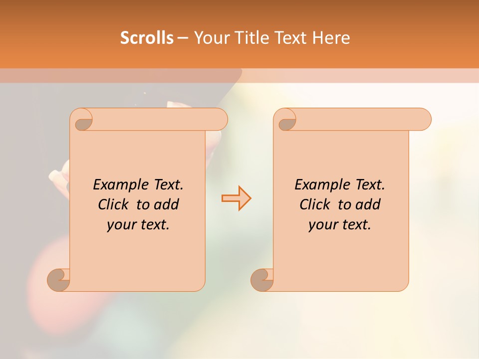 A Woman Holding A Cell Phone In Her Hand PowerPoint Template
