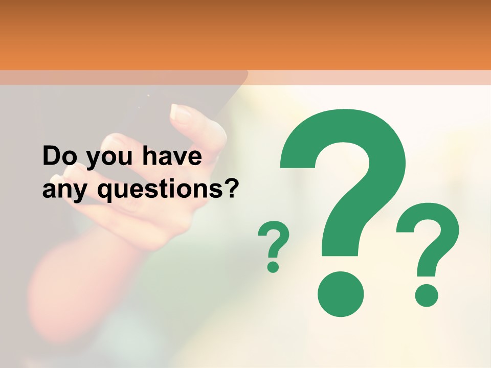 A Woman Holding A Cell Phone In Her Hand PowerPoint Template