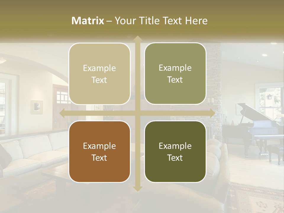 A Living Room Filled With Furniture And A Piano PowerPoint Template