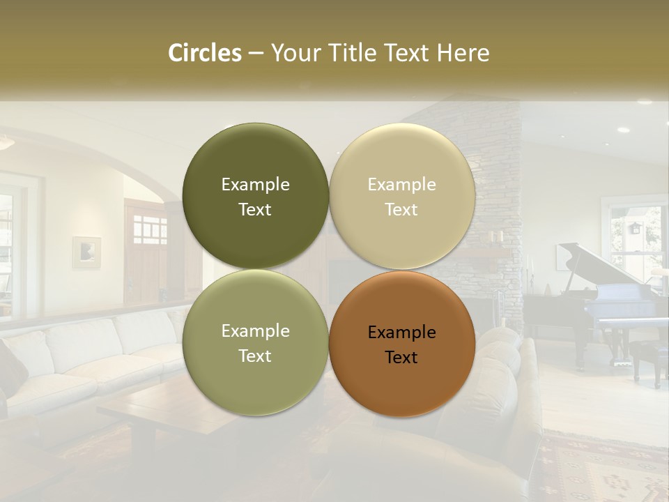 A Living Room Filled With Furniture And A Piano PowerPoint Template