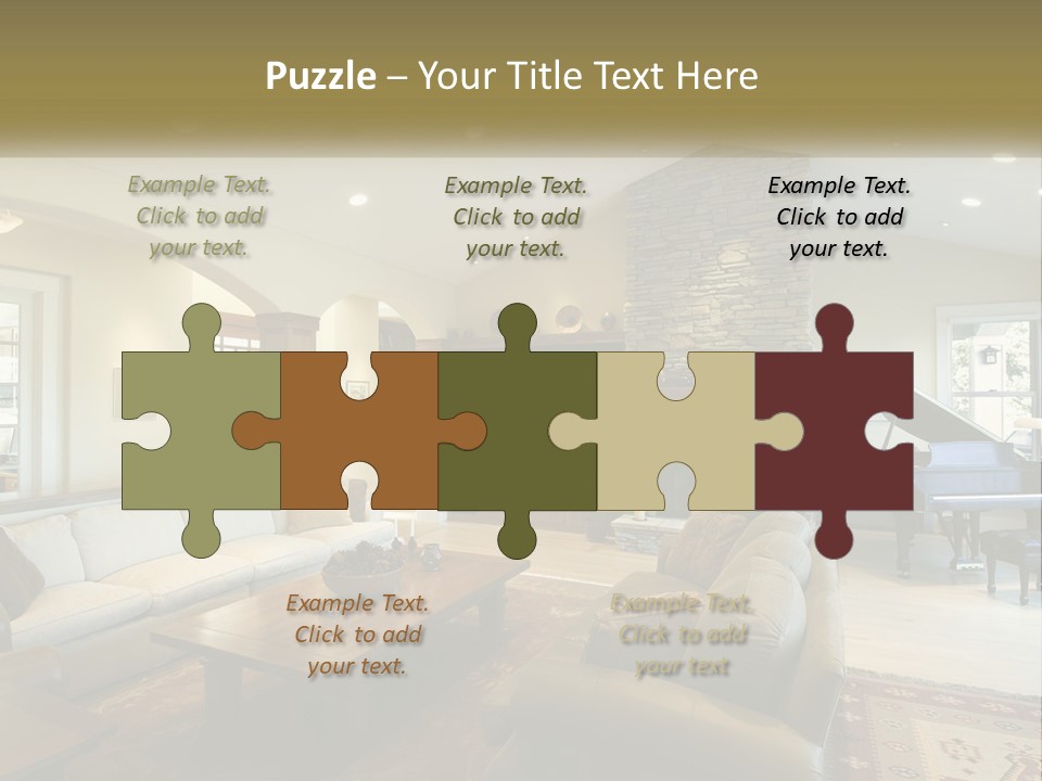 A Living Room Filled With Furniture And A Piano PowerPoint Template