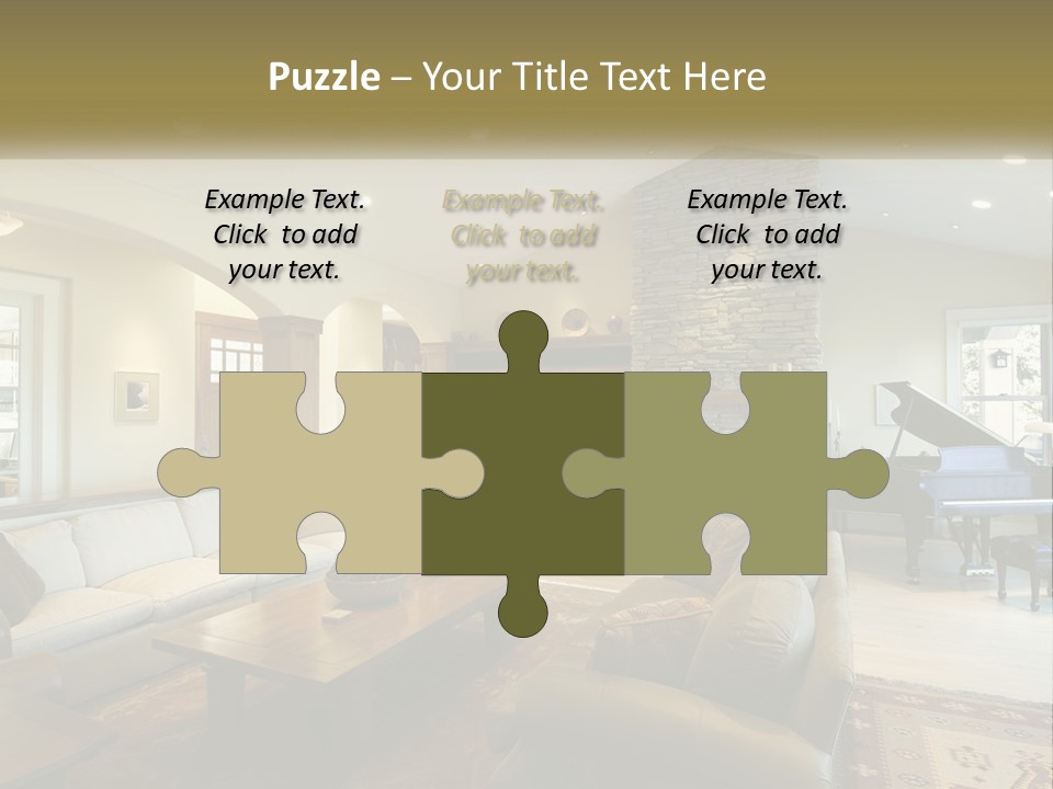 A Living Room Filled With Furniture And A Piano PowerPoint Template