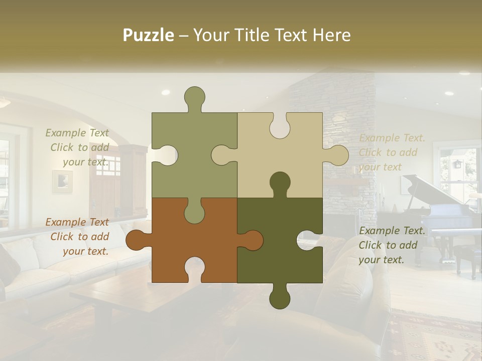 A Living Room Filled With Furniture And A Piano PowerPoint Template