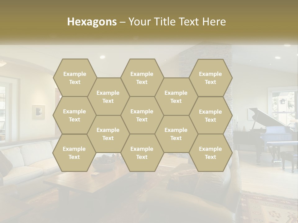 A Living Room Filled With Furniture And A Piano PowerPoint Template