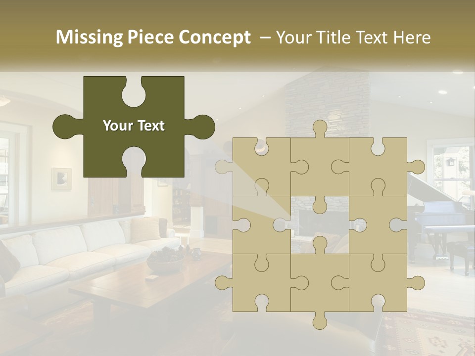 A Living Room Filled With Furniture And A Piano PowerPoint Template