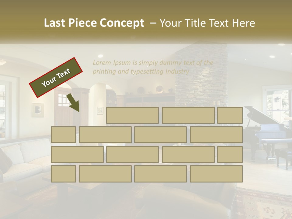 A Living Room Filled With Furniture And A Piano PowerPoint Template