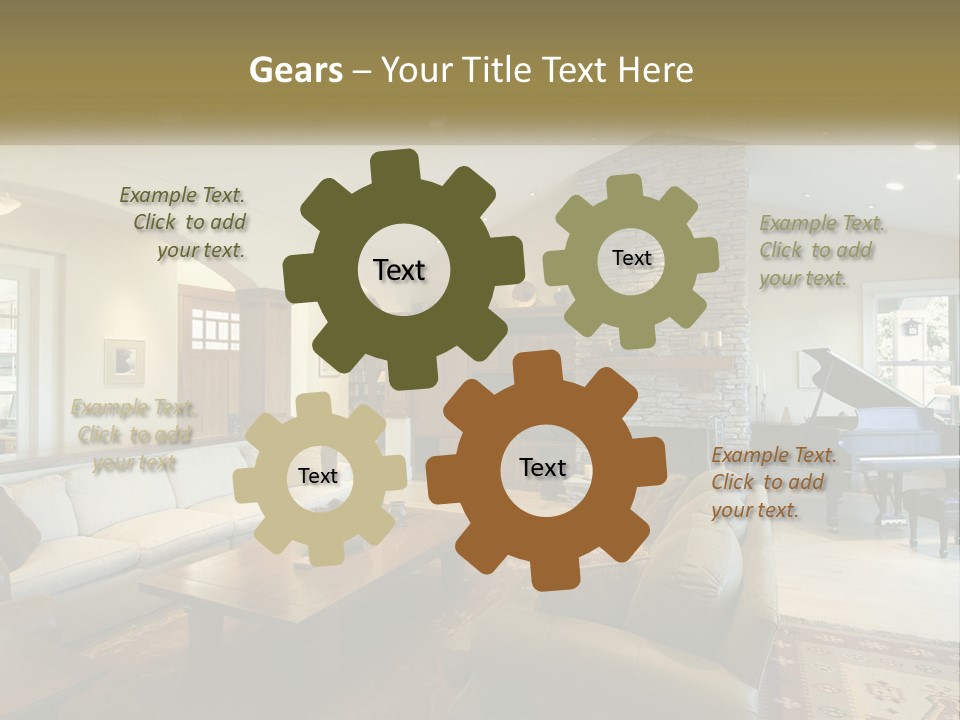 A Living Room Filled With Furniture And A Piano PowerPoint Template