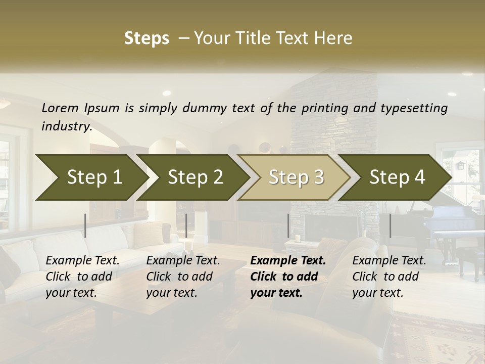 A Living Room Filled With Furniture And A Piano PowerPoint Template
