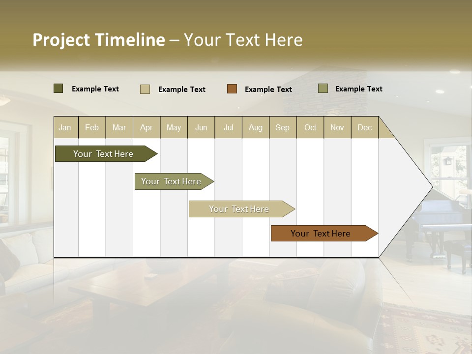 A Living Room Filled With Furniture And A Piano PowerPoint Template