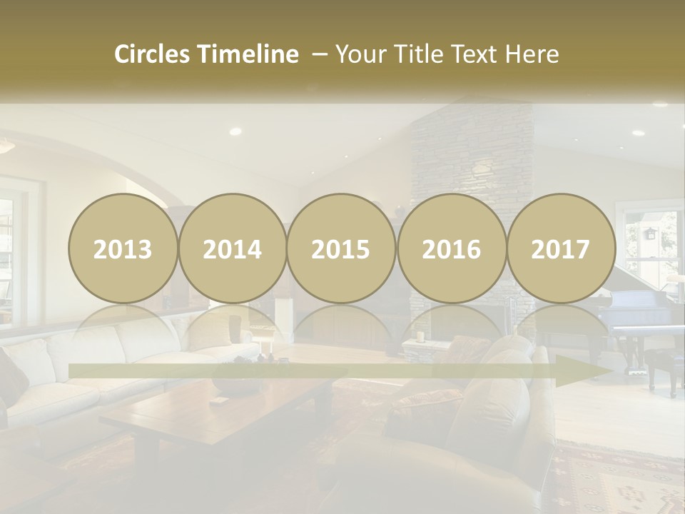 A Living Room Filled With Furniture And A Piano PowerPoint Template