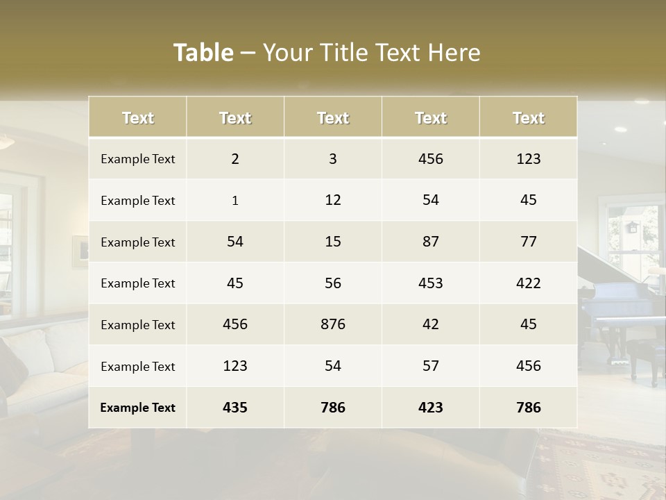 A Living Room Filled With Furniture And A Piano PowerPoint Template