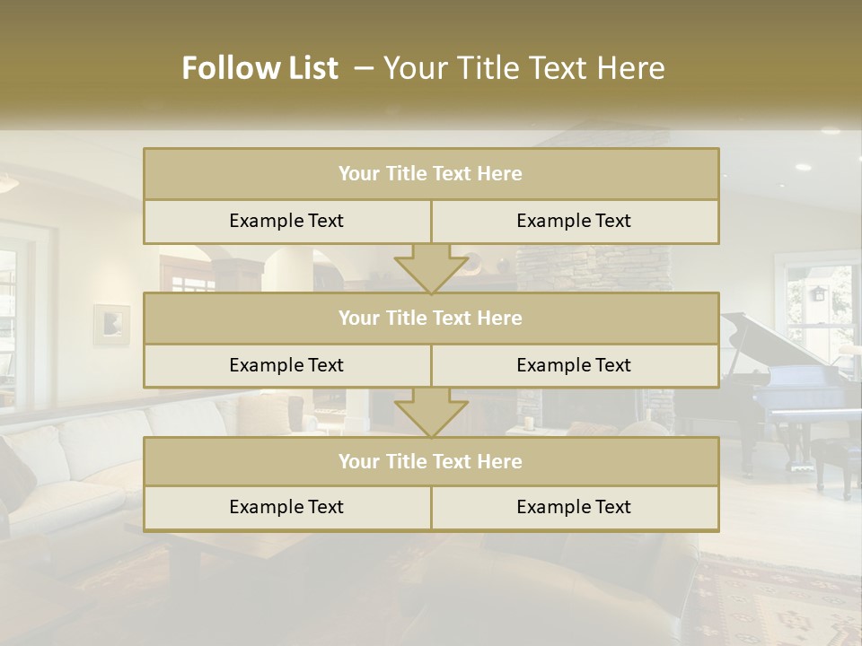 A Living Room Filled With Furniture And A Piano PowerPoint Template