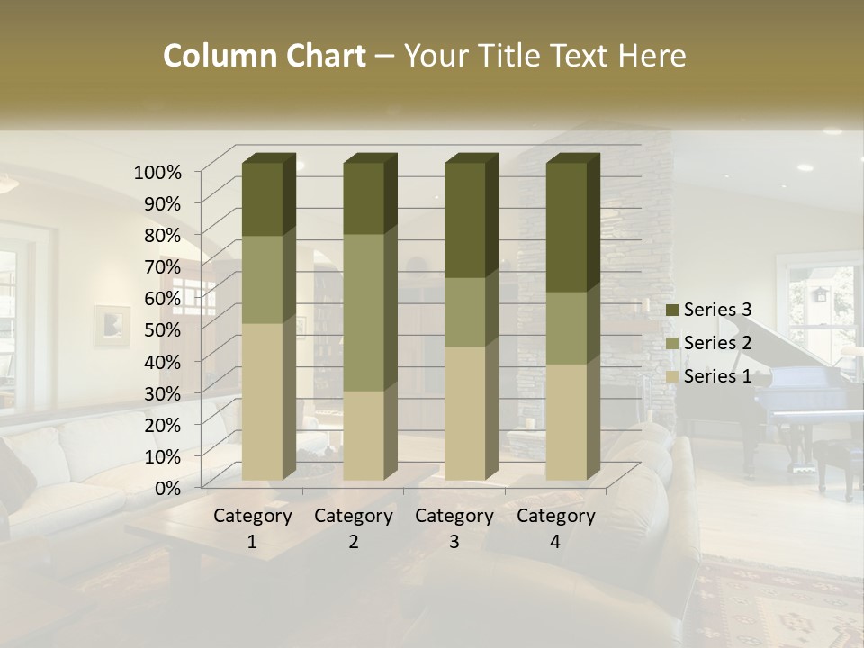 A Living Room Filled With Furniture And A Piano PowerPoint Template