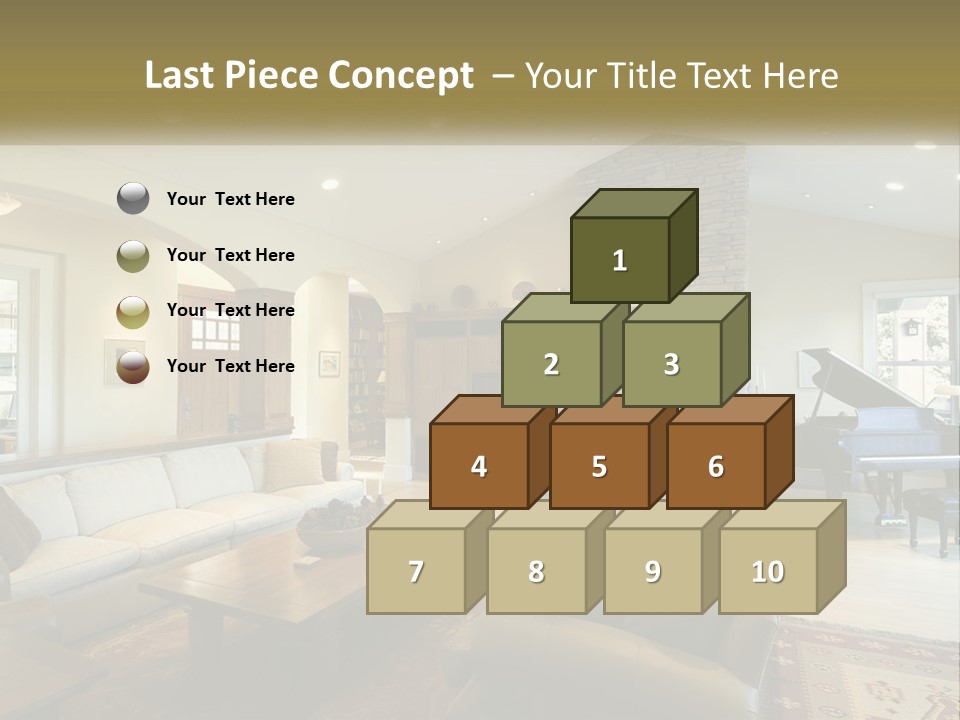 A Living Room Filled With Furniture And A Piano PowerPoint Template