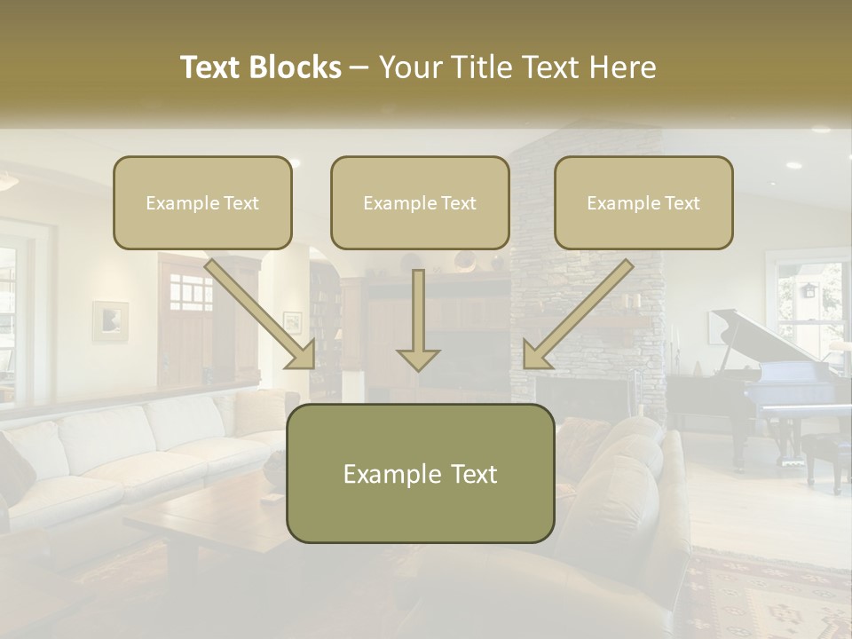 A Living Room Filled With Furniture And A Piano PowerPoint Template