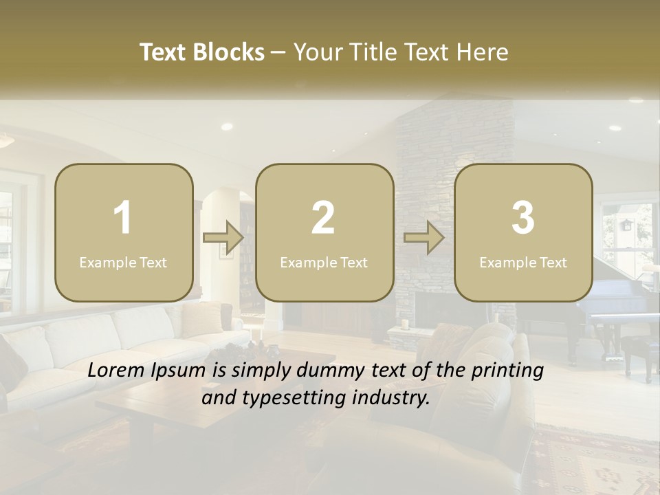 A Living Room Filled With Furniture And A Piano PowerPoint Template