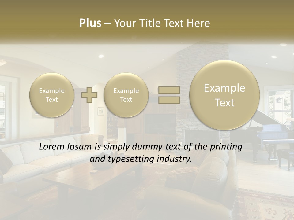 A Living Room Filled With Furniture And A Piano PowerPoint Template