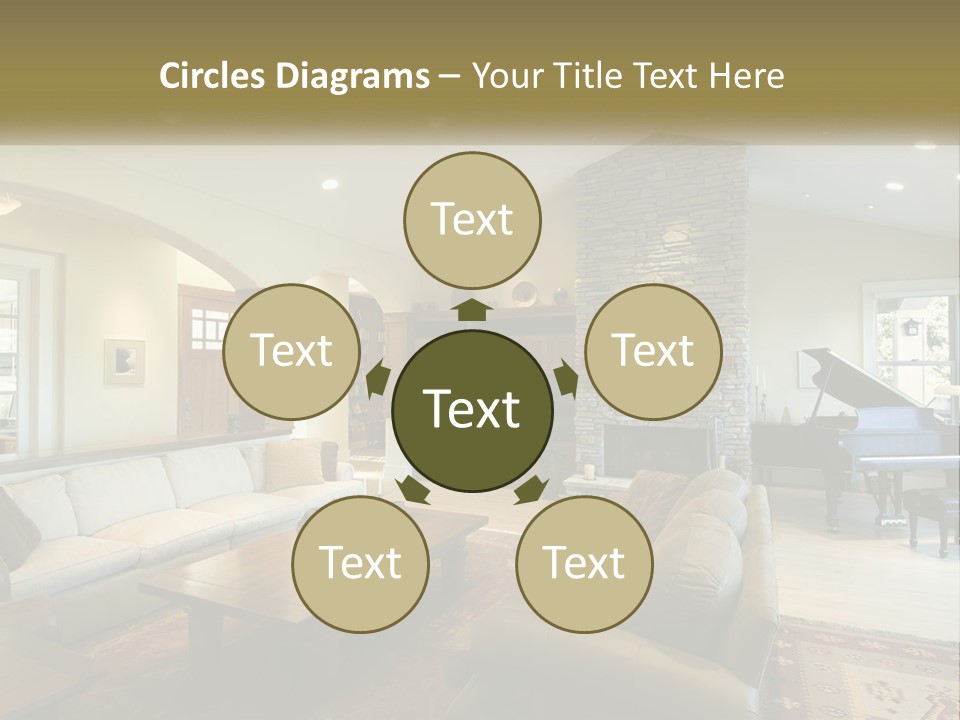 A Living Room Filled With Furniture And A Piano PowerPoint Template