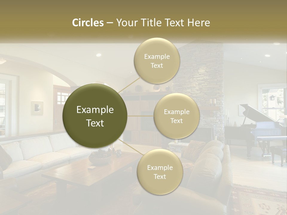 A Living Room Filled With Furniture And A Piano PowerPoint Template