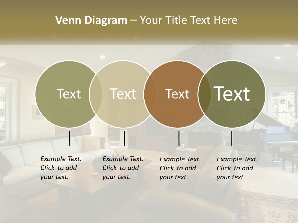 A Living Room Filled With Furniture And A Piano PowerPoint Template